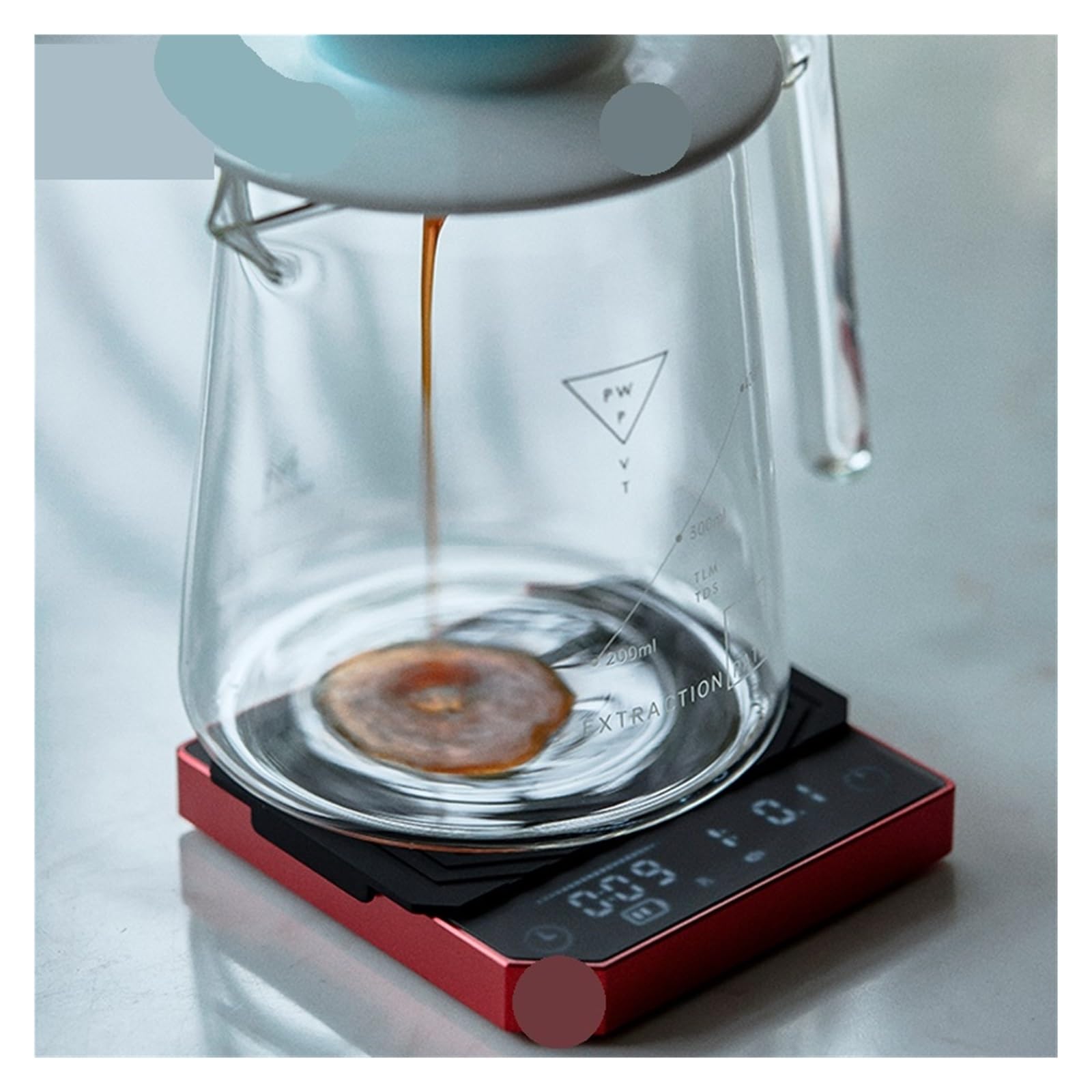 Balance numérique, Balance électronique en métal for café expresso, balance à café professionnelle de haute précision/balance à expresso(Metal-Scale-Red)