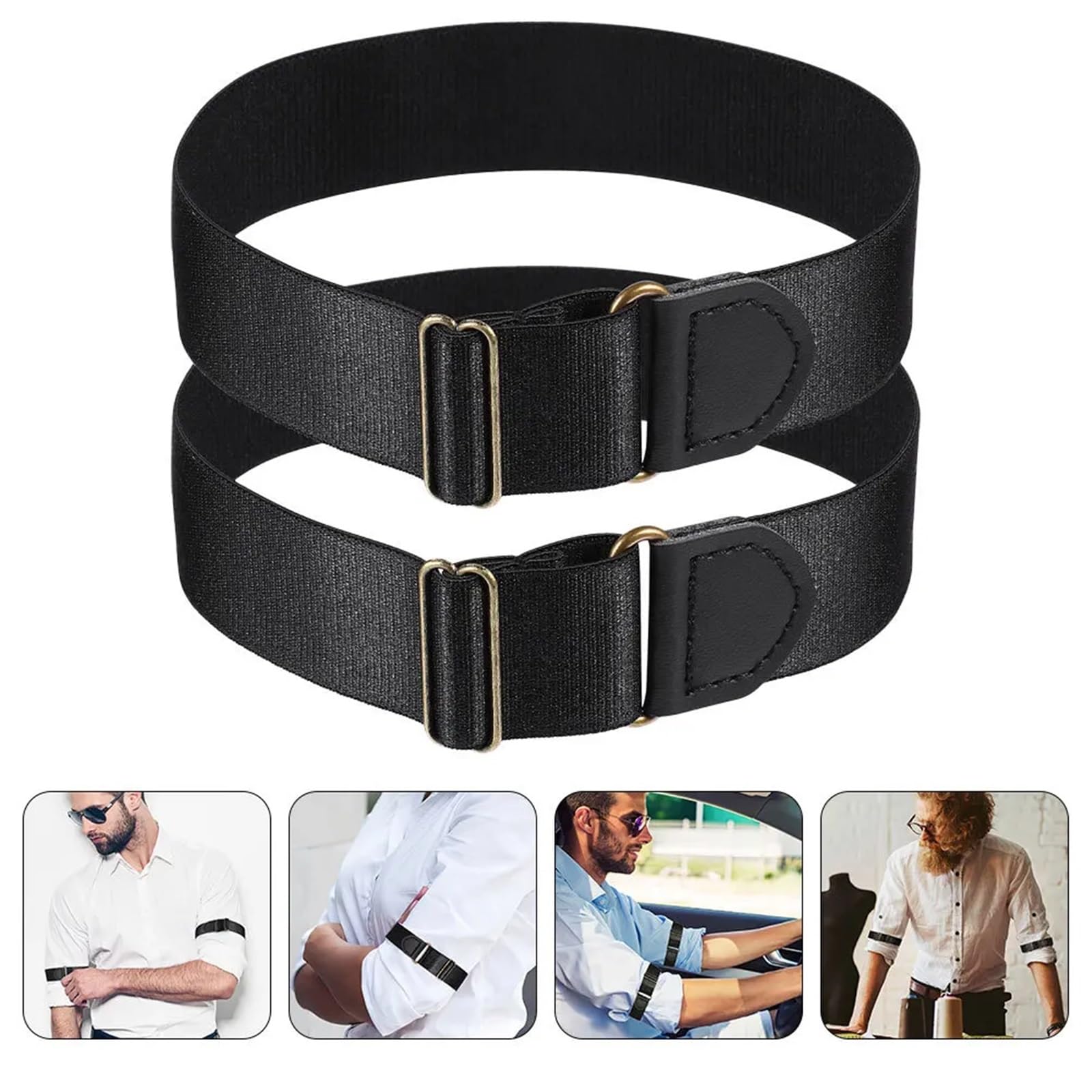 Elástico para coser Ligas de Manga for Mujeres y Hombres 16 Piezas Soportes elásticos Ajustables Brazaletes Antideslizantes for Camisas