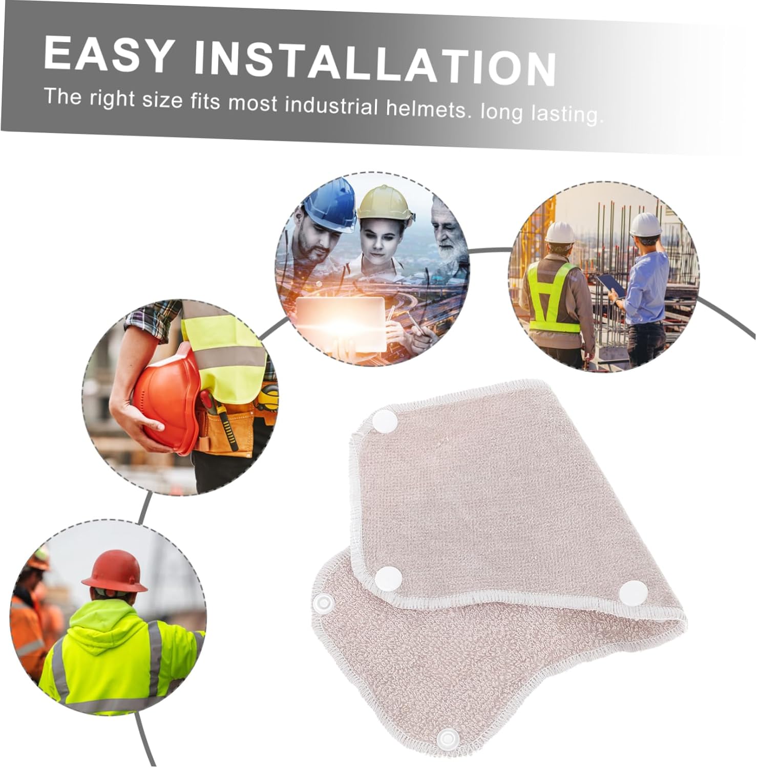6 Pack Hard Hat Liners Washable Hat Sweat Protector Head Sweat Band Soft Comfortable Easy Off Sweatband Accessory Brown