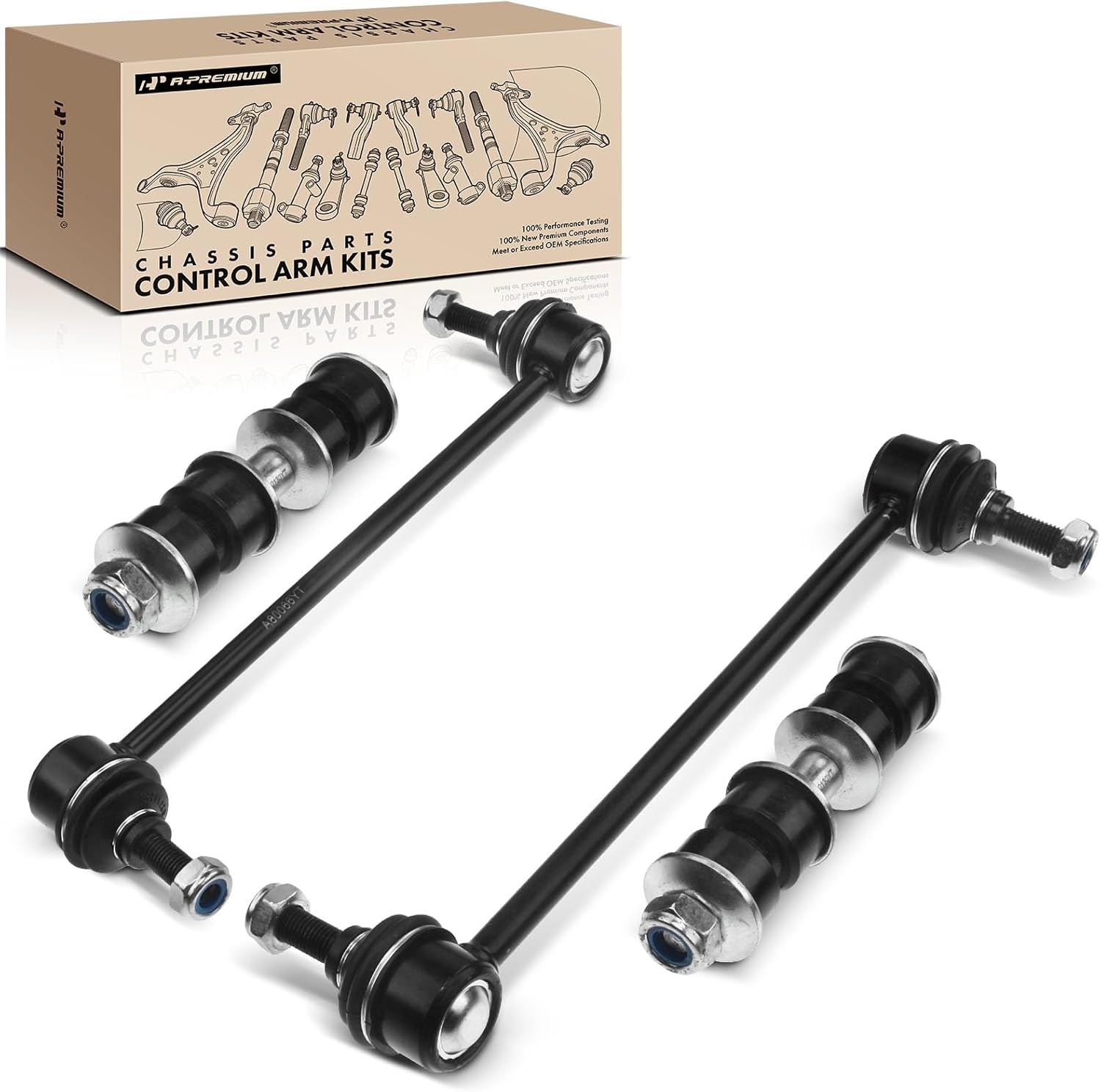 A-Premium Set of 4, Front & Rear Sway Bar Links Kit Stabilizer Bar Links, Compatible with Ford Focus 2000-2011
