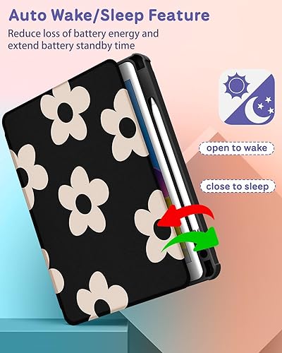 Miniatura 5 de Uppuppy Funda para iPad de 10.9 pulgadas con soporte para lápices, para mujeres, niños y niñas, bonitas flores femeninas, adolescentes, bonita funda
