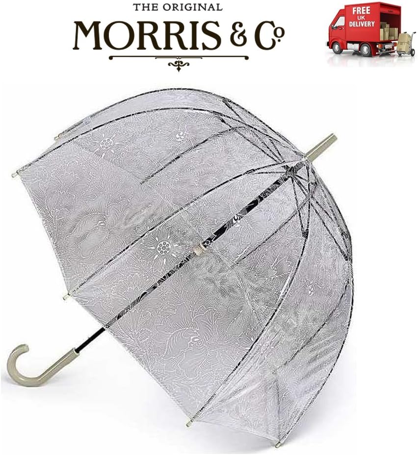 William Morris & Co. Pure Poppy Birdcage Walking Umbrella 93cm Closed Fultons
