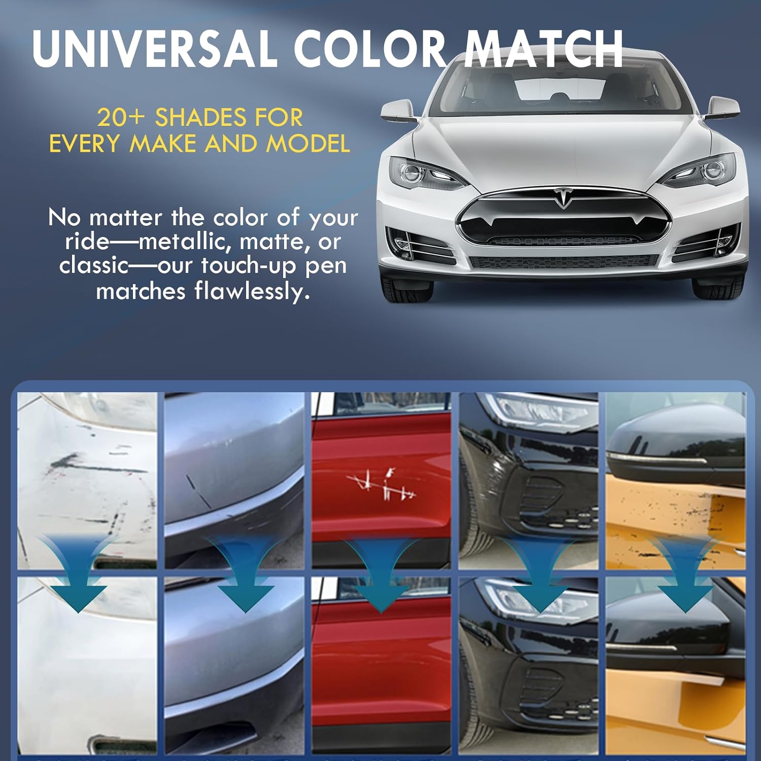 All Cars Magic Pen for Car Scratches, Quick & Easy Fix Touch Up Paint Pen with Long-Lasting Waterproof Protection, Car Paint Scratch Remover Pen for All Color, 2-Pack Value Set - Image 6