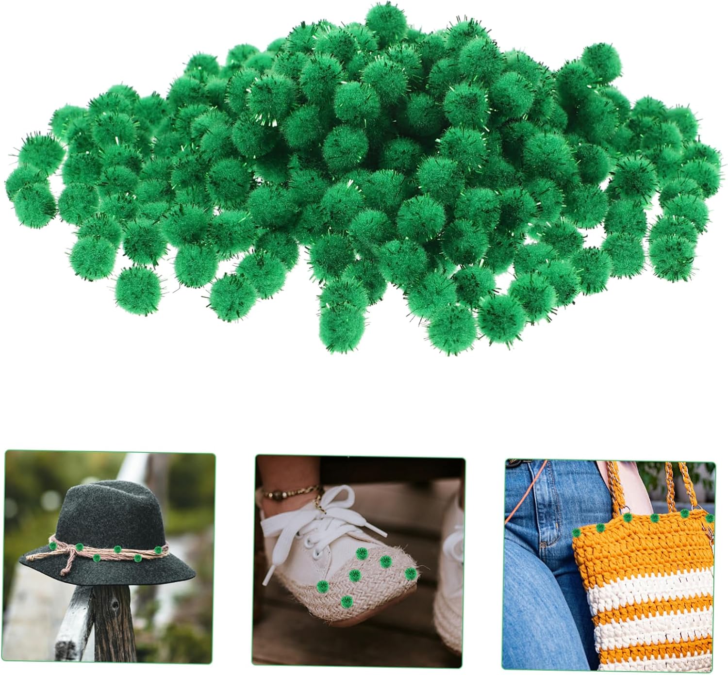 TEHAUX 10000pcs Pompoms Craft for Clothing Accessories Handmade Decorations and Creative Projects for Hats Shoes Bags