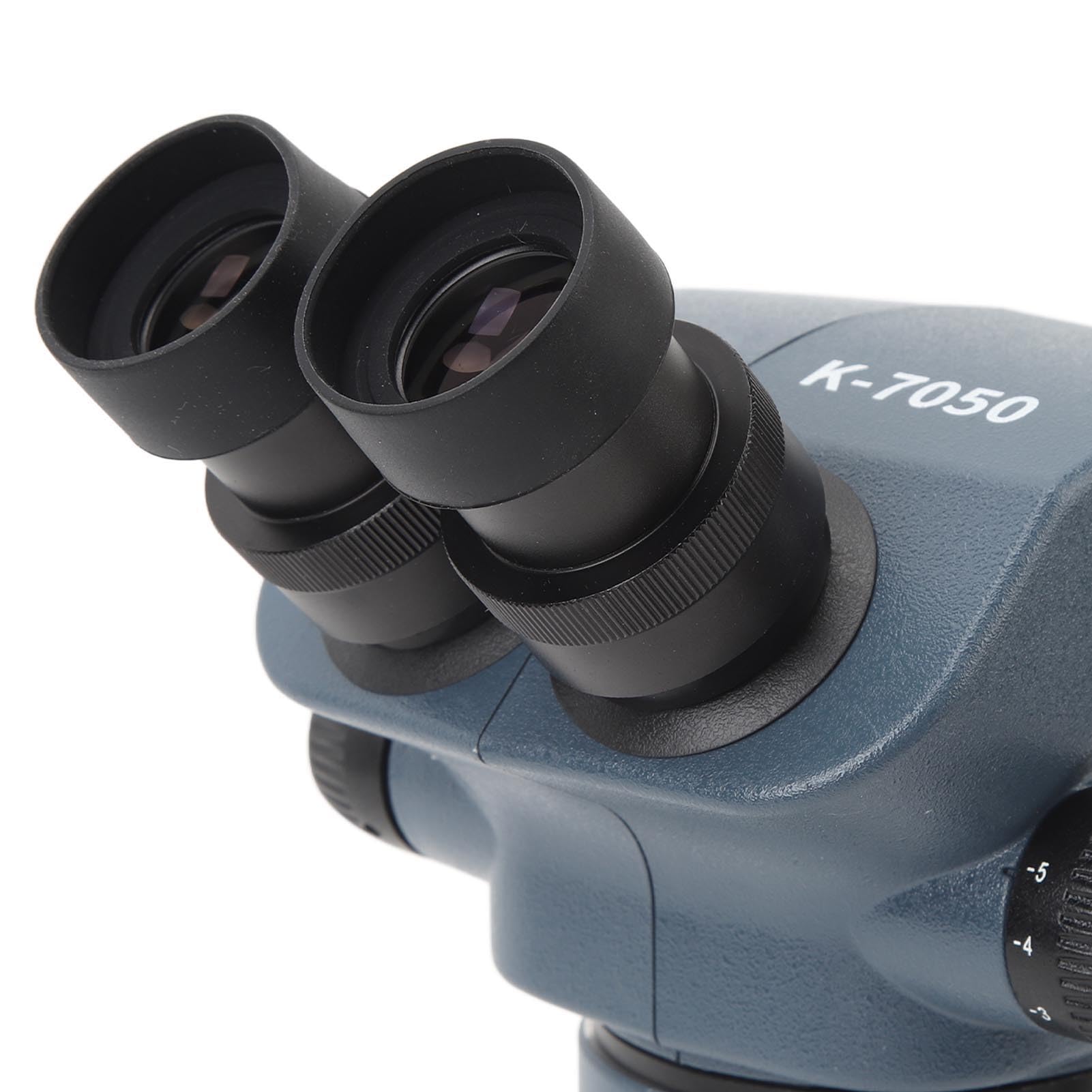 Microscopio Estéreo Trinocular, Aumento 7X-50X con Ocular WF10x22, Cabezal Binocular Giratorio de 360 ​​Grados con Inclinación de 45 Grados, para Inspección, Mantenimiento,