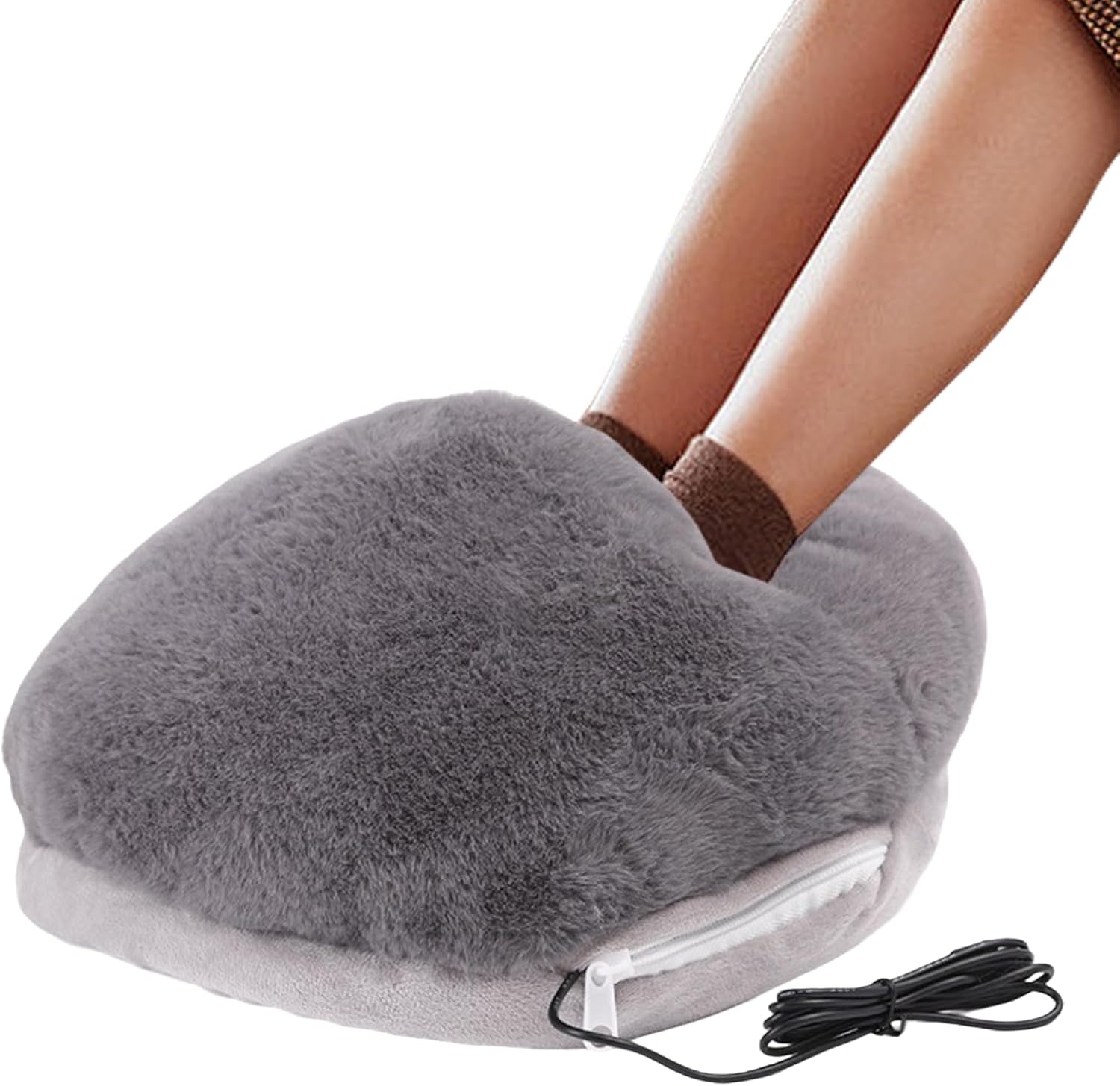 Electric Heated Foot Warmers - USB Heater Feet, Soft Plush Heating Pad for Men Women Fuzzy Thick | Relieve Foot Winter Thermal Heating Ankle Feet Warmers Boots for Bed Under Desk