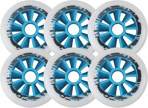 90mm/100mm/110mm Inline Skate Wheels, Replacement Rollerblade Wheels 85A Roller Skate Wheels, 6 Pack of Rollerblade Skate Wheels