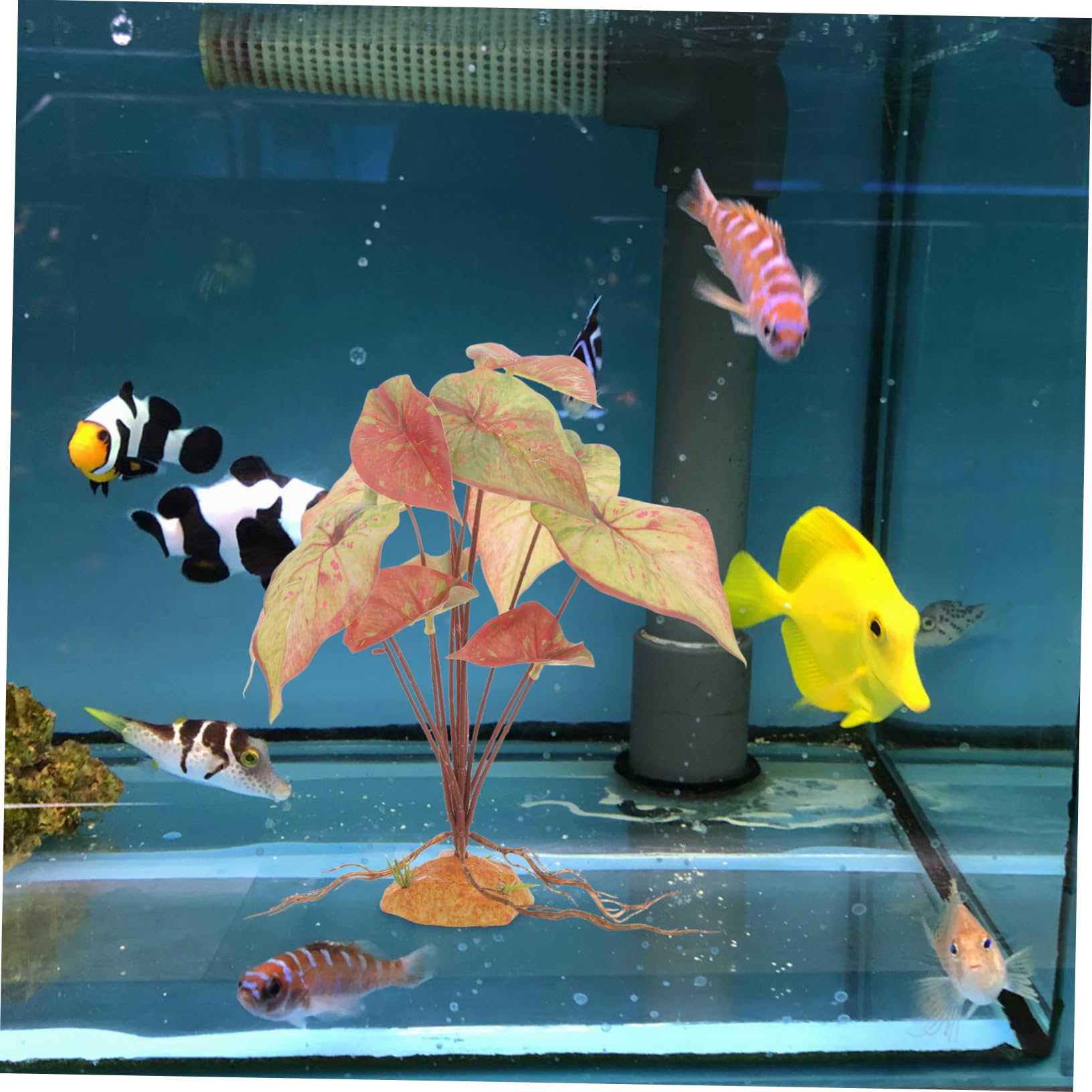 TOYANDONA 3 Piezas Conjunto de Plantas simuladas decoración Falso Plantas de Acuario Falsas Peces Decoraciones para acuarios y Altas Accesorios para peceras Decoraciones el plastico