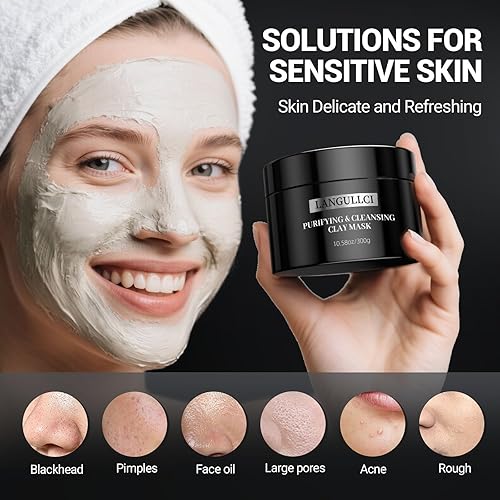 Miniatura 3 de Mascarilla purificadora de caolín, removedor de puntos negros y control de aceite para pieles sensiblesgrasassecas, mascarilla facial de arcilla de