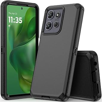 COOYA for Moto G Power 2025 Case, Heavy Duty Full Body Drop Protection Rugged Shockproof 3-Layer Hybrid Non-Slip Rubber Case, Front Bumper Hard Shell, Raised Edge, Port Anti Dust Cover 6.8 Men Black