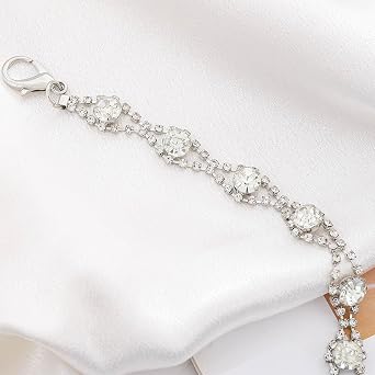 CanB Rhinestone Waist Belt Crystal Chain Belt Large Size Belt Women Waistband Belt for Dress