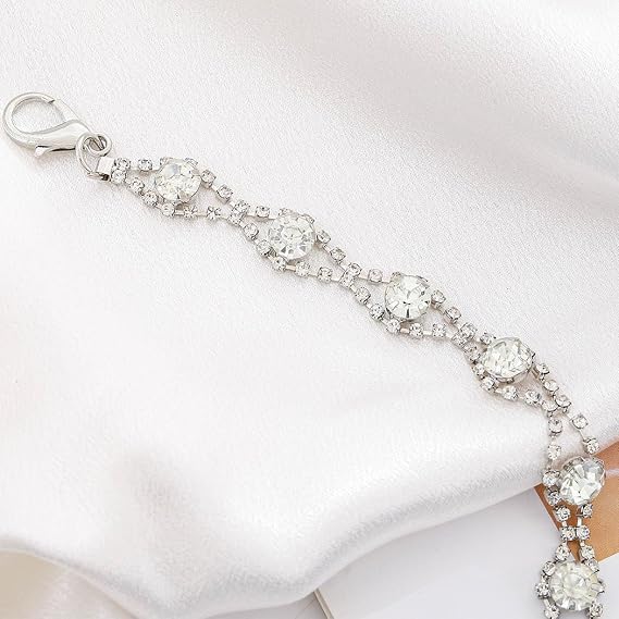 CanB Rhinestone Waist Belt Crystal Chain Belt Large Size Belt Women Waistband Belt for Dress