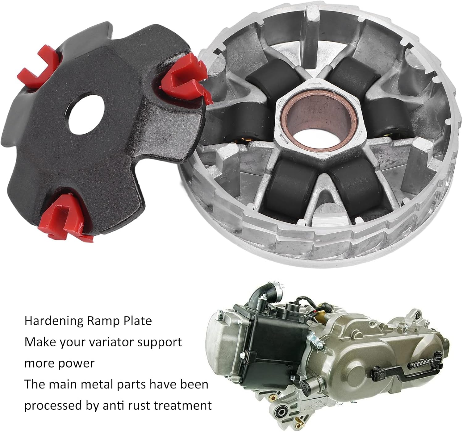 Variator Roller Kit, Racing Variator Kit Heat Dissipation High Performance Replacement for GY6 139QMB Based Engine