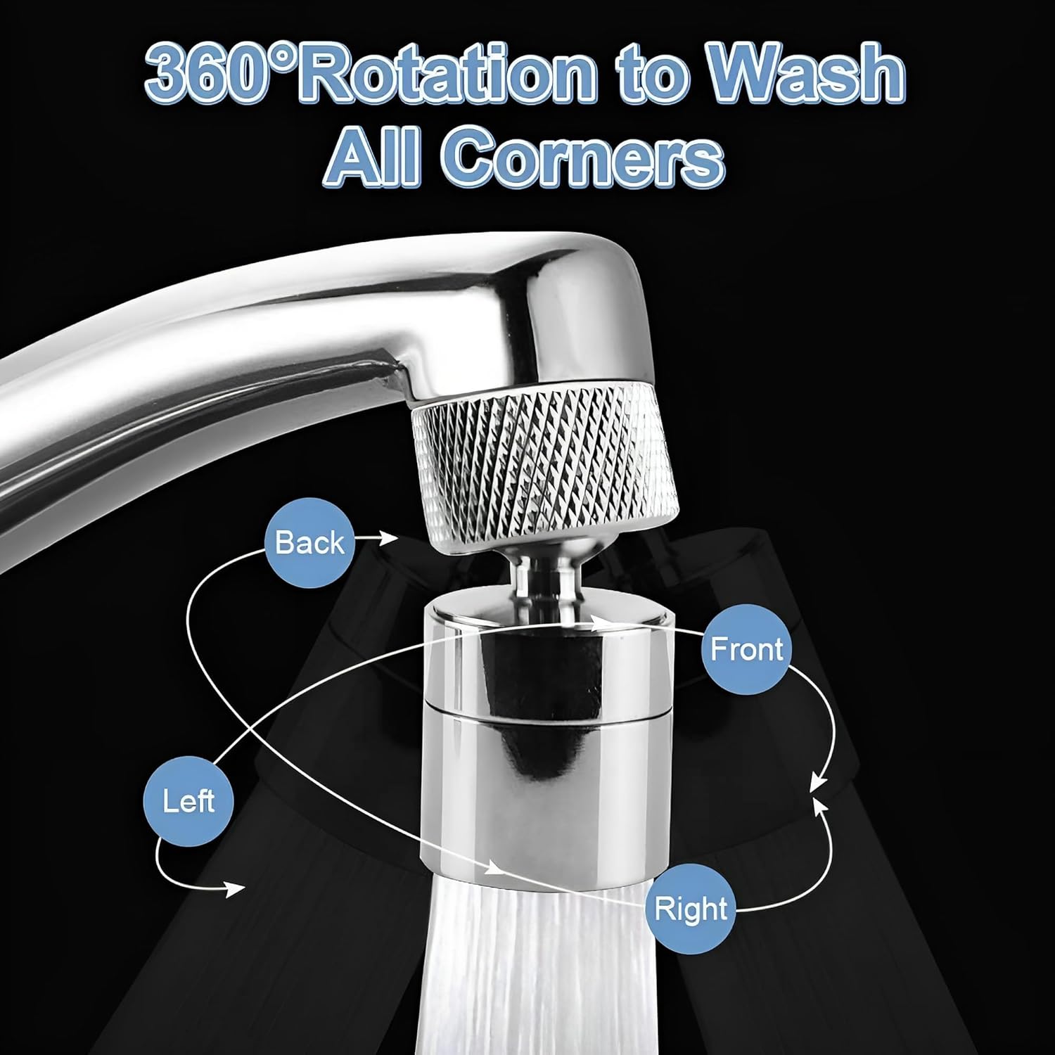 Faucet Aerator 360° Swivel Kitchen Sink Aerator, Dual-function 2-Flow Female 55/64 in-27UNS Chrome Solid Brass Faucet Sprayer Attachment with 15/16 in Male Threaded Adapter for Bathroom Sink Filter