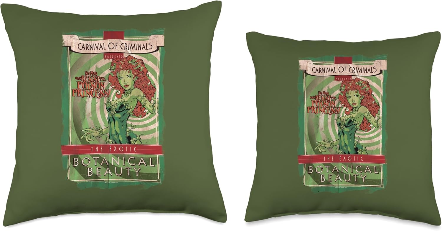 Batman Poison Ivy Botanical Beauty Throw Pillow