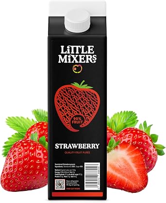 Little Mixers Strawberry Pur e 1kg | Real Fruit Puree for Cocktails, Desserts, and Baking - Ready-to-Use, Rich Natural Flavour