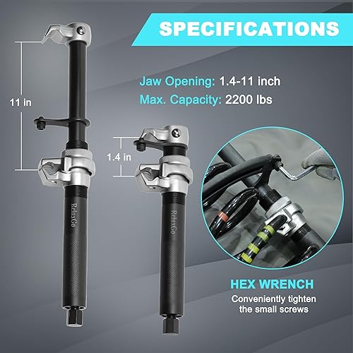 Miniatura 5 de Herramienta de compresor de resorte helicoidal automotriz, 2 piezas, juego de compresor de resorte Macpherson de alta resistencia con soporte de
