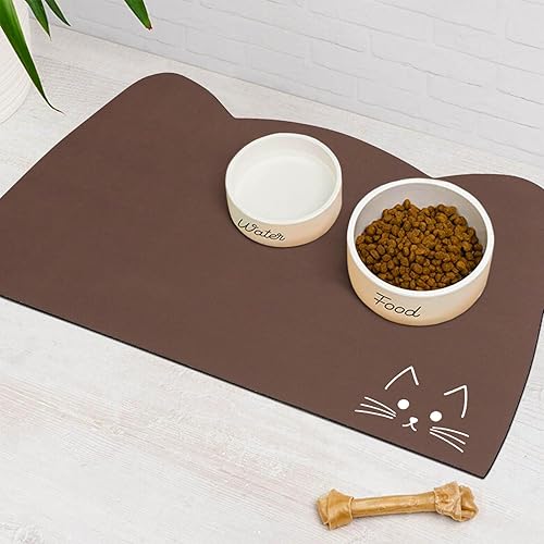 Miniatura 1 de Tapete antideslizante y absorbente, tapete para tazón de gato, de secado rápido, tapete ecológico para alimentos y agua, suministros para mascotas,