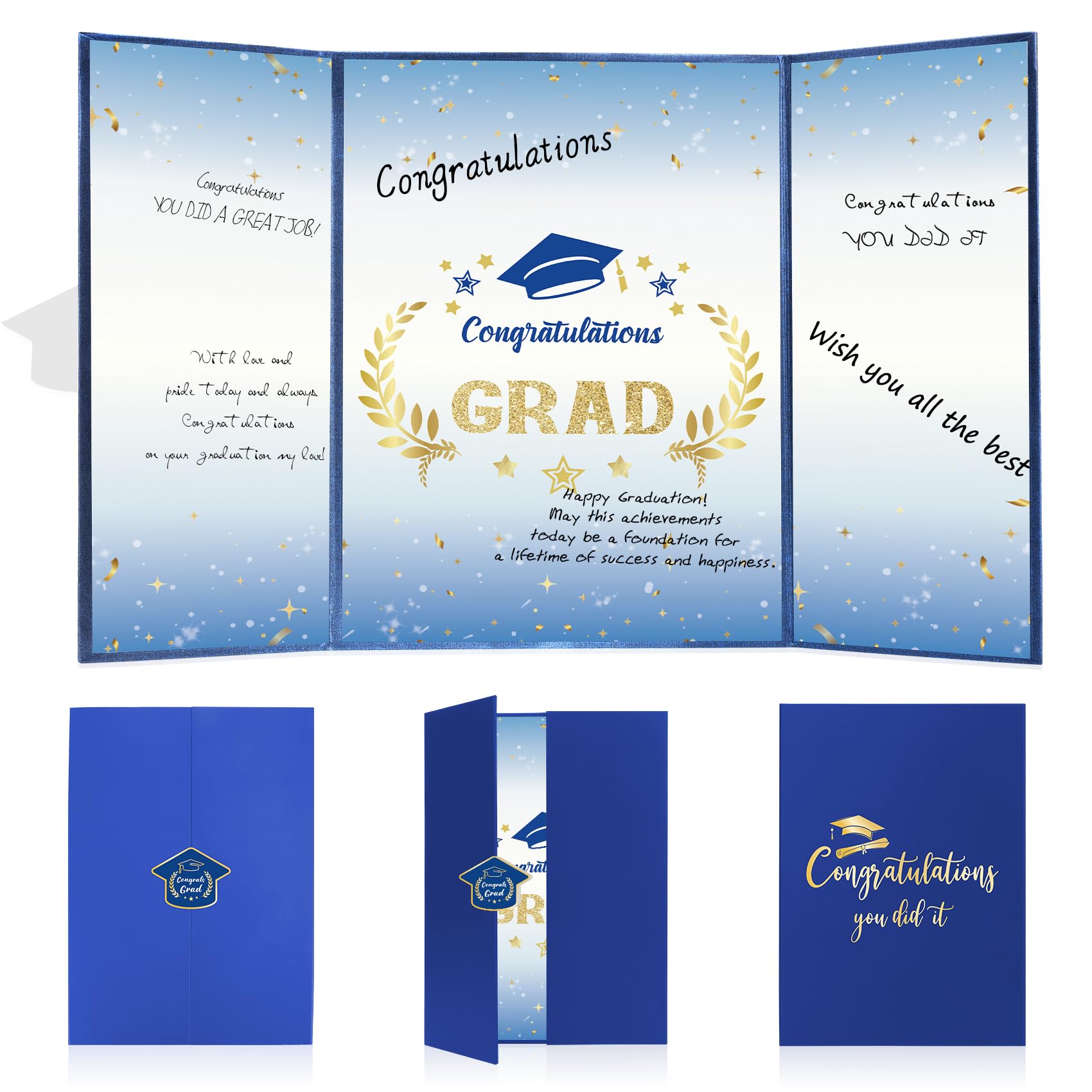 Graduation Guest Book 2025, Blue Guest Book for Graduation Party, Graduation Decorations Class of 2025 Graduation Signature Book Alternative Graduation Signing Book for College High School Grad Gift