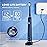 JTF Sonic Electric Toothbrush for Adults - Fast Rechargeable Toothbrush with Travel Case and 6 Brush Heads, 5 Modes Smart Toothbrushes, Navy Blue