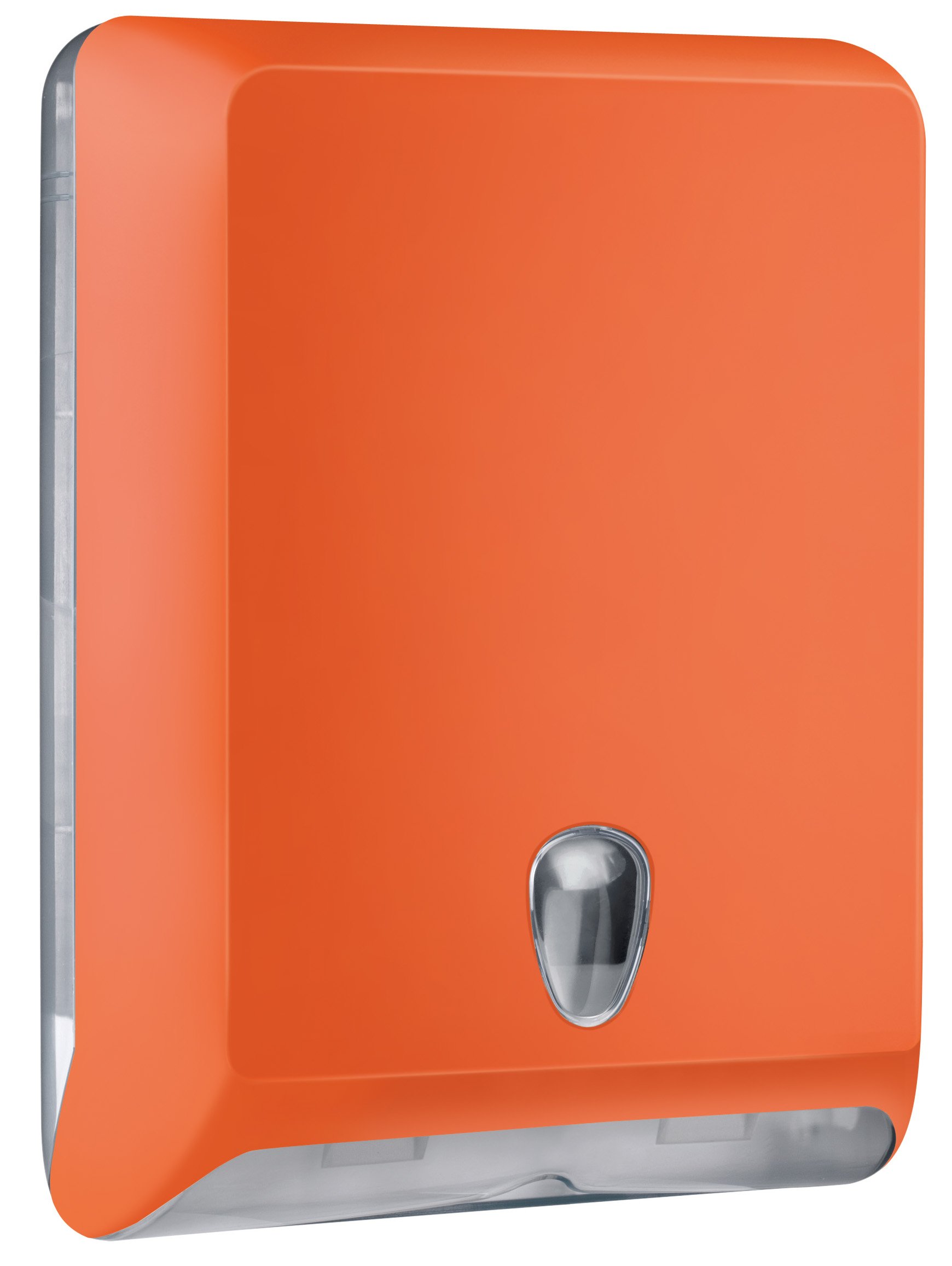 MAR PLAST Dispenser distributore carta asciugamani n. 830 | Colore Arancione | Porta carta asciugamani piegati a "C", "V" e "Z" | Capienza 400 fogli | Soft Touch
