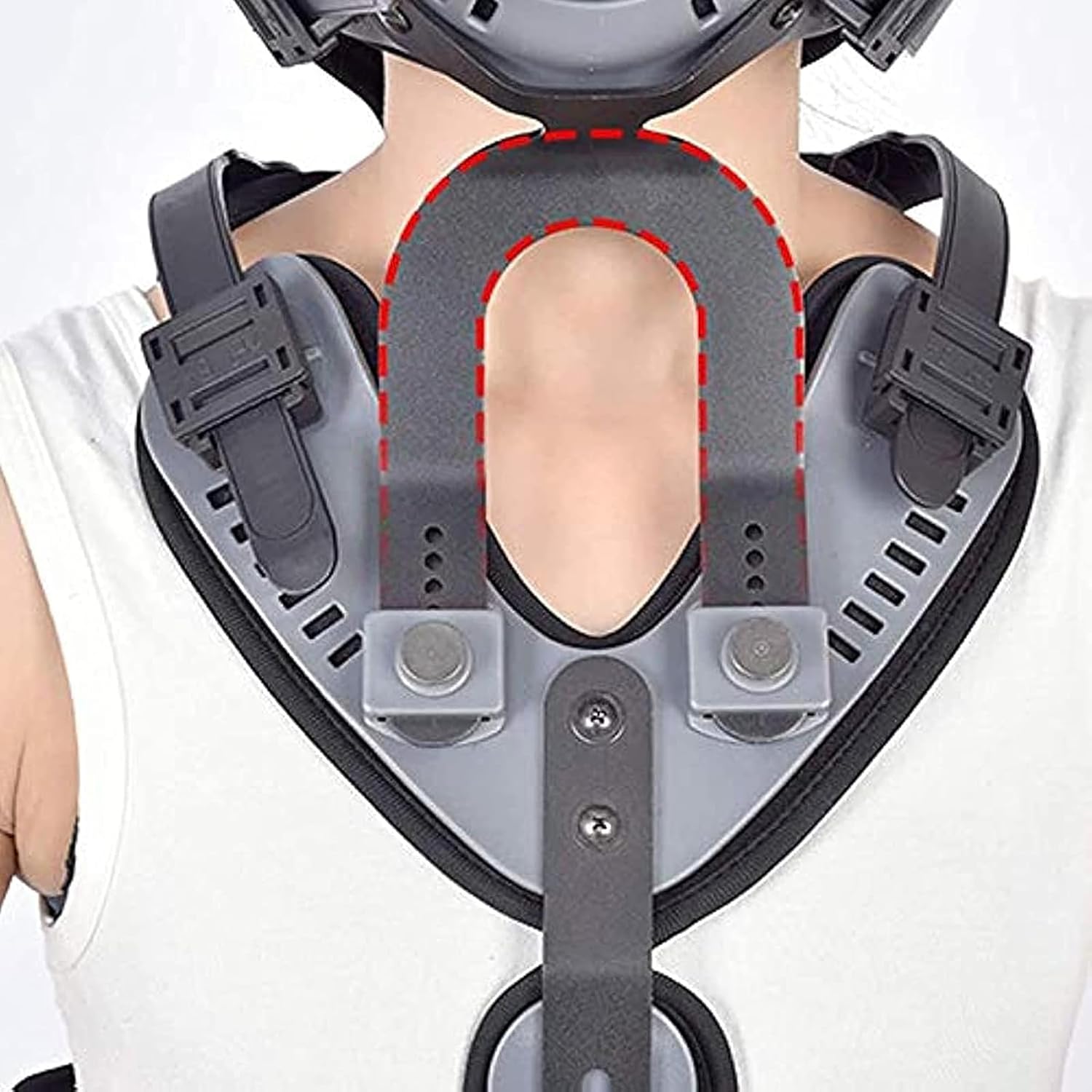 Head Neck Chest Orthosis, Orthosis Brace Back, Adjustable Neck-Thorax Orthosis U Lumbar Support for The Relief of Injuries to The Neck and Upper Back,