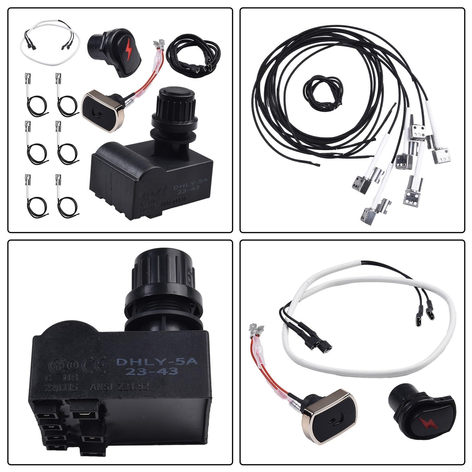 Kit modulo di accensione elettronica per barbecue Charbroil 463644220 463241013 2-5 uscite parti di ricambio per sistema di accensione grill a gas con fili di accensione e pulsanti (4 teste)