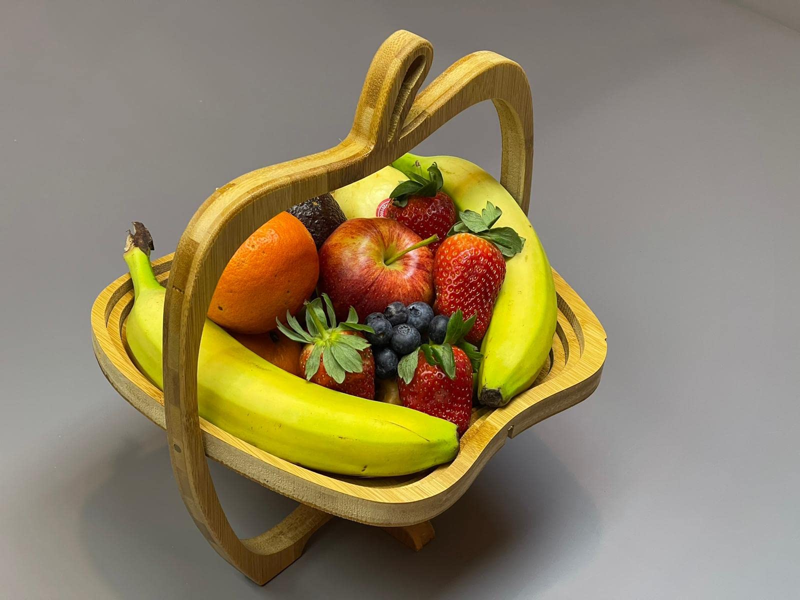 electromax Bamboo Fruit Basket, swan-Shaped, Round, cat-Shaped, Petal-Shaped, Apple-Shaped, Foldable Fruit Basket - Image 2