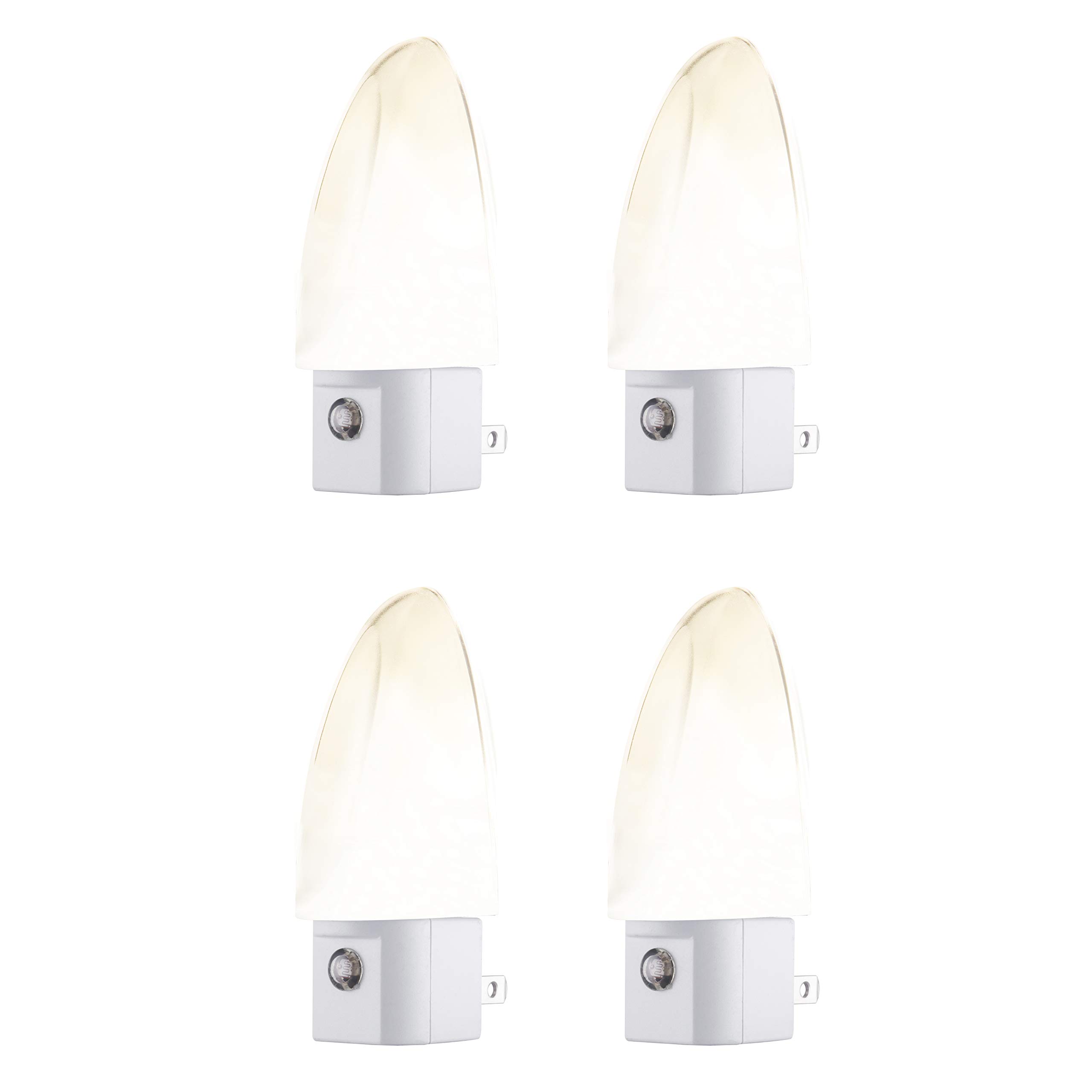 GE Automatic LED Night Light, 4 Pack, Plug-in, Dusk-to-Dawn, Soft White, UL-Listed, Ideal for Bedroom, Nursery, Bathroom, Hallway, 11377