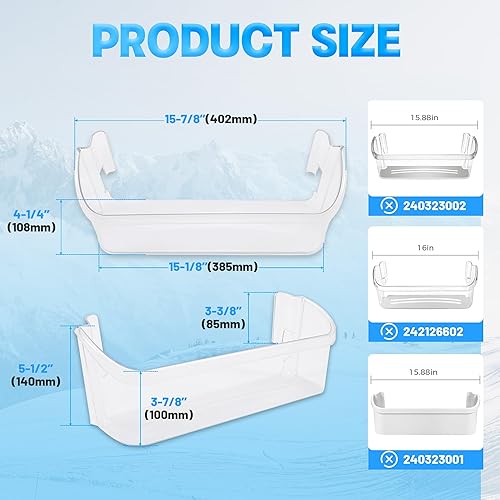Miniatura 3 de HECASA 240363702 Estante de puerta de refrigerador (inferior) compatible con Frigidaire Kenmore refrigerador AP2116106 891287 AH430207 EA430207