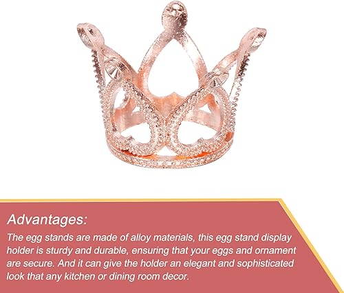 Miniatura 4 de MECCANIXITY Soporte de exhibición de bolas de cristal, soporte para huevos en forma de corona, soporte de bola de vidrio de aleación, 1.14 pulgadas,