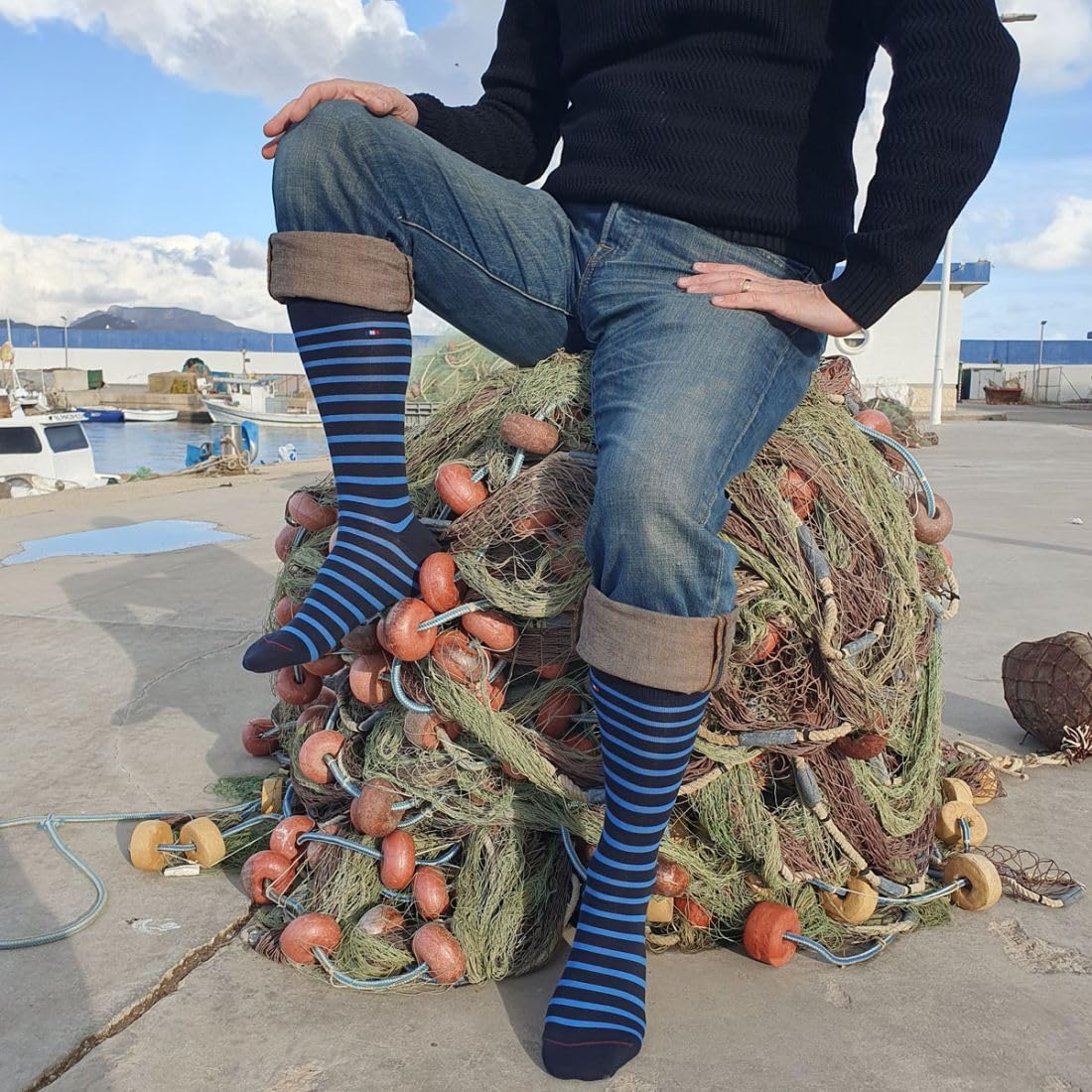 Labonal. Chaussette. Marinière LOTx3, Coton. FABRIQUE EN FRANCE
