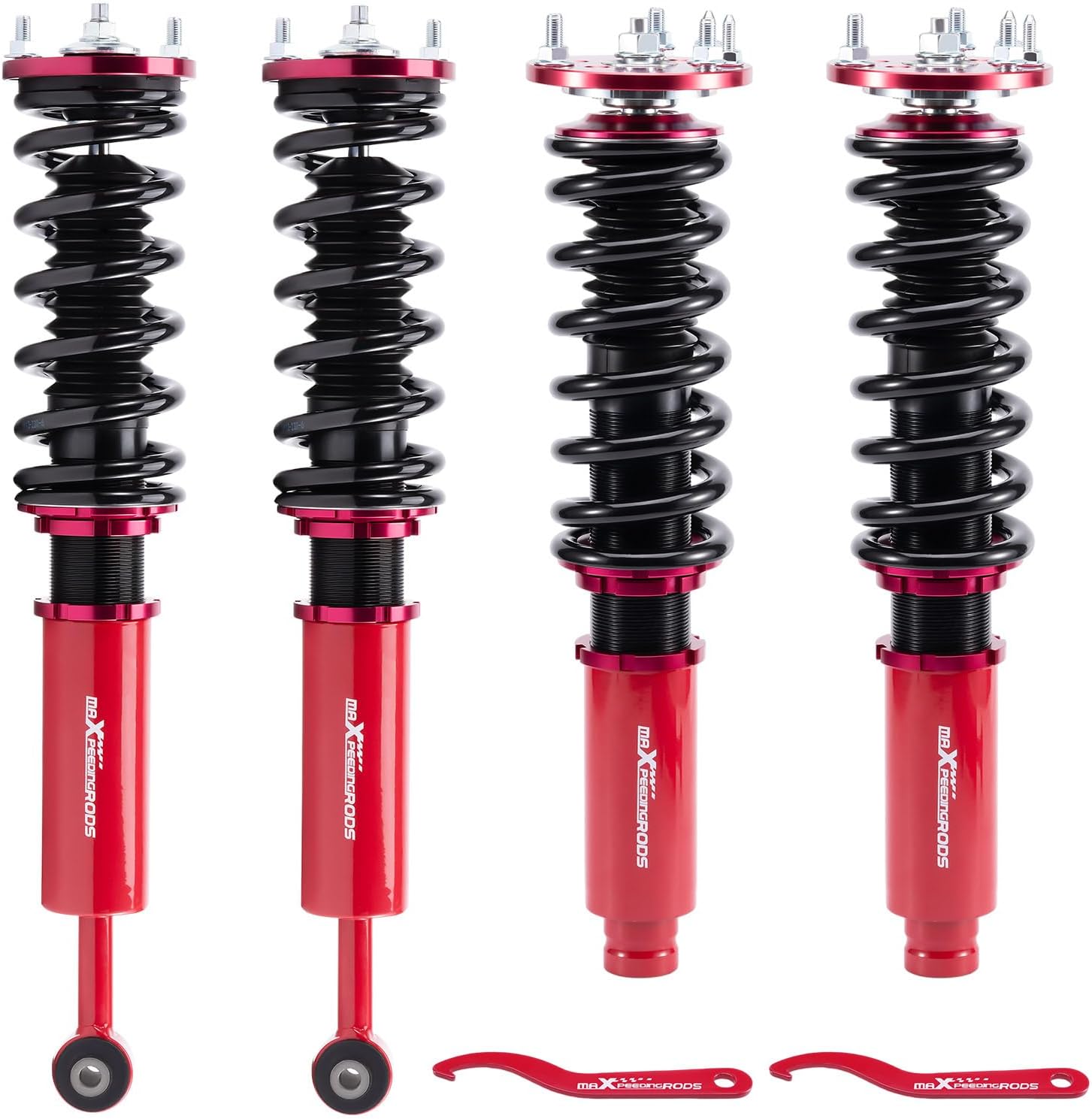maXpeedingrods Coilovers for Honda Accord Sedan CL7/CL7 2003-2008, for Acura TSX 2004-2008, Height Adjustable Coil-over Suspension Kit, Preset Damping Shock Absorber Struts, Lowering Kit Red