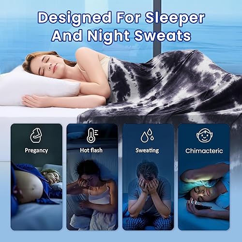 Miniatura 4 de Topcee Manta refrescante (tamaño Queen de 90 x 90 pulgadas) para personas que duermen con calor y sudores nocturnos, 100% certificado Oeko-Tex,