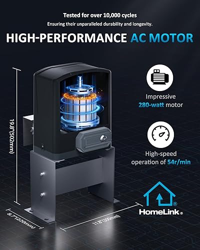 Miniatura 3 de Compatible con HomeLink Abridor automático de puertas correderas de hasta 40 pies con 2 controles remotos, kit completo de motor de puerta