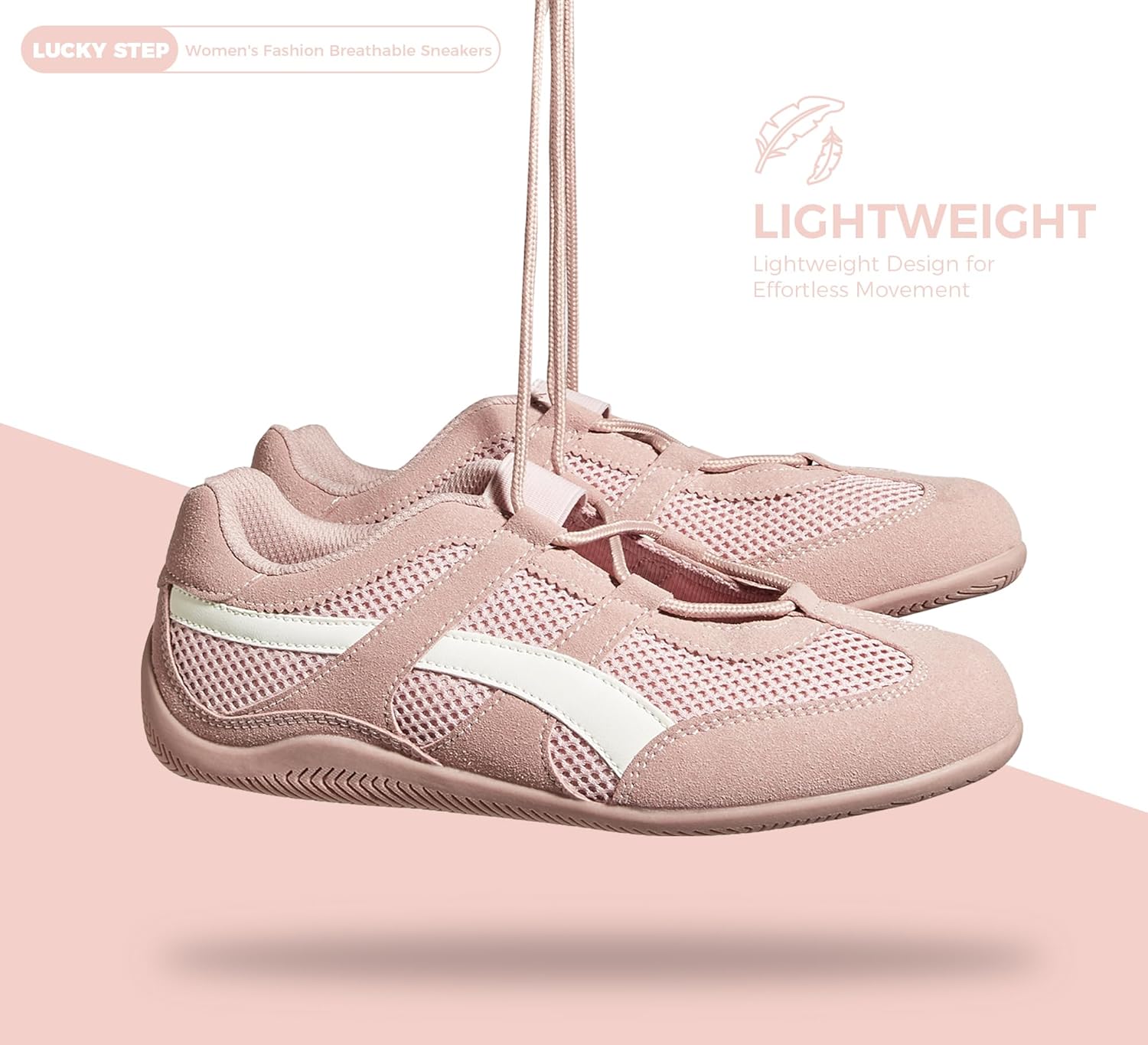 LUCKY STEP Women's Retro Casual Fashion Sneakers - Classic Thin Sole Walking Shoes - Lightweight Running Tennis Trainer Shoe - Non Slip Work Footwear - Image 8