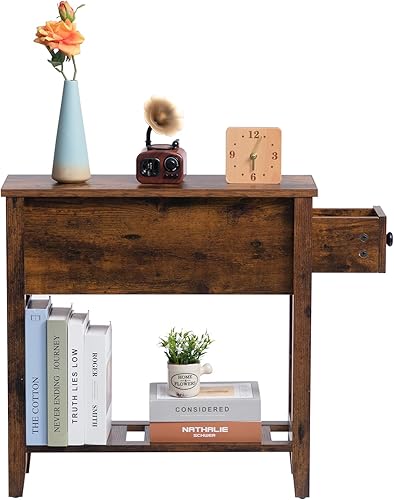 Miniatura 26 de Mesa auxiliar estrecha para espacios pequeños, color blanco, juego de 1, 24 pulgadas de largo x 8.5 pulgadas de ancho x 24 pulgadas de alto