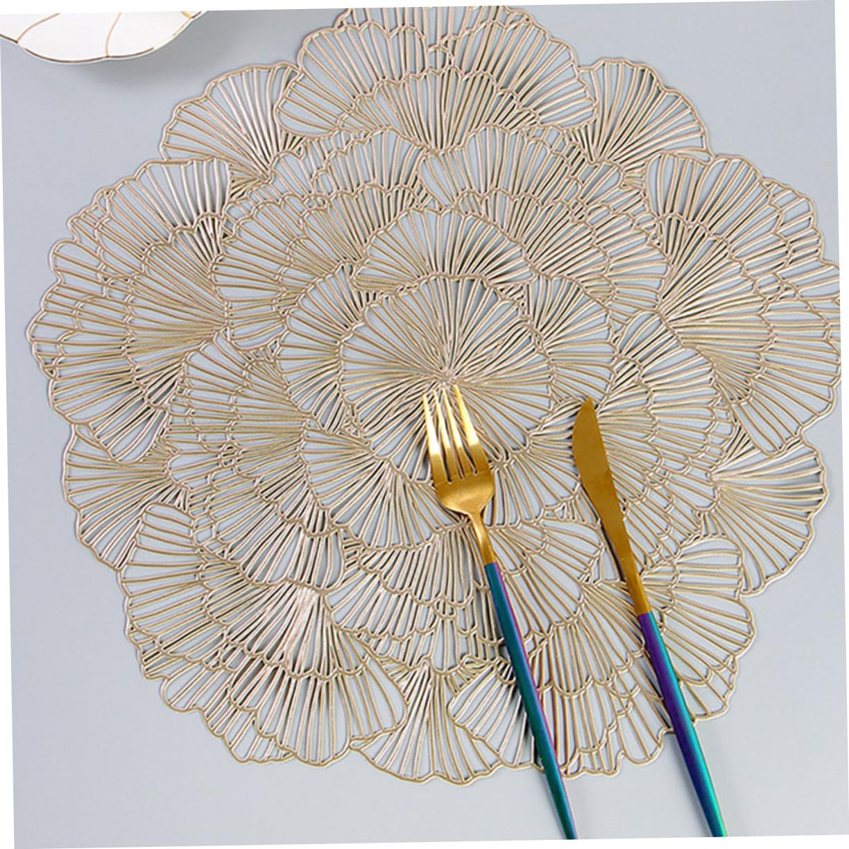 Manteles Individuales Decorativos de Hoja de Ginkgo PVC 12 Piezas