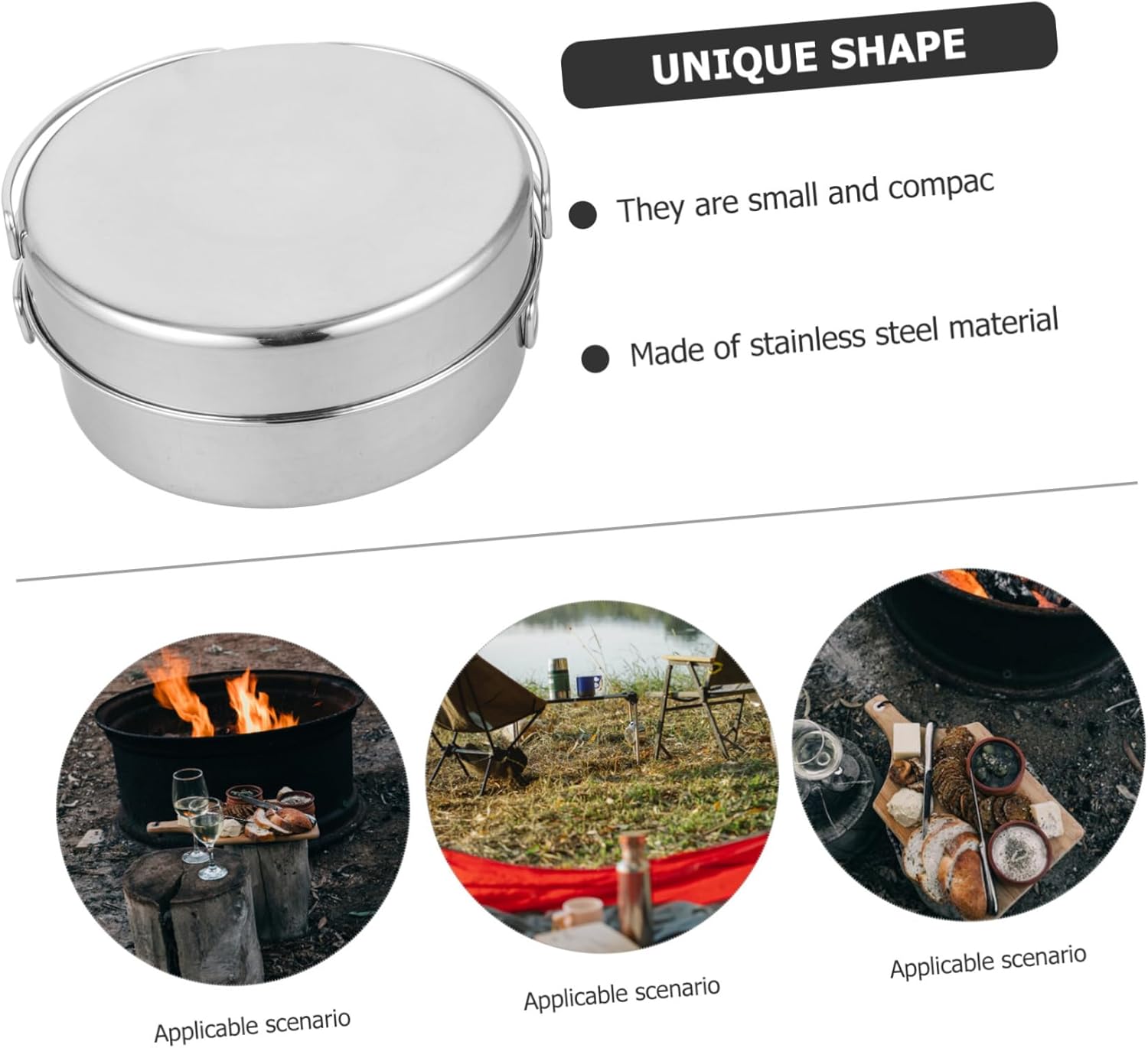 POPETPOP Outdoor Camping Pot Electric Equipment Bowl Collapsible Outdoor Gear Utensils Inside Cuisine Camping