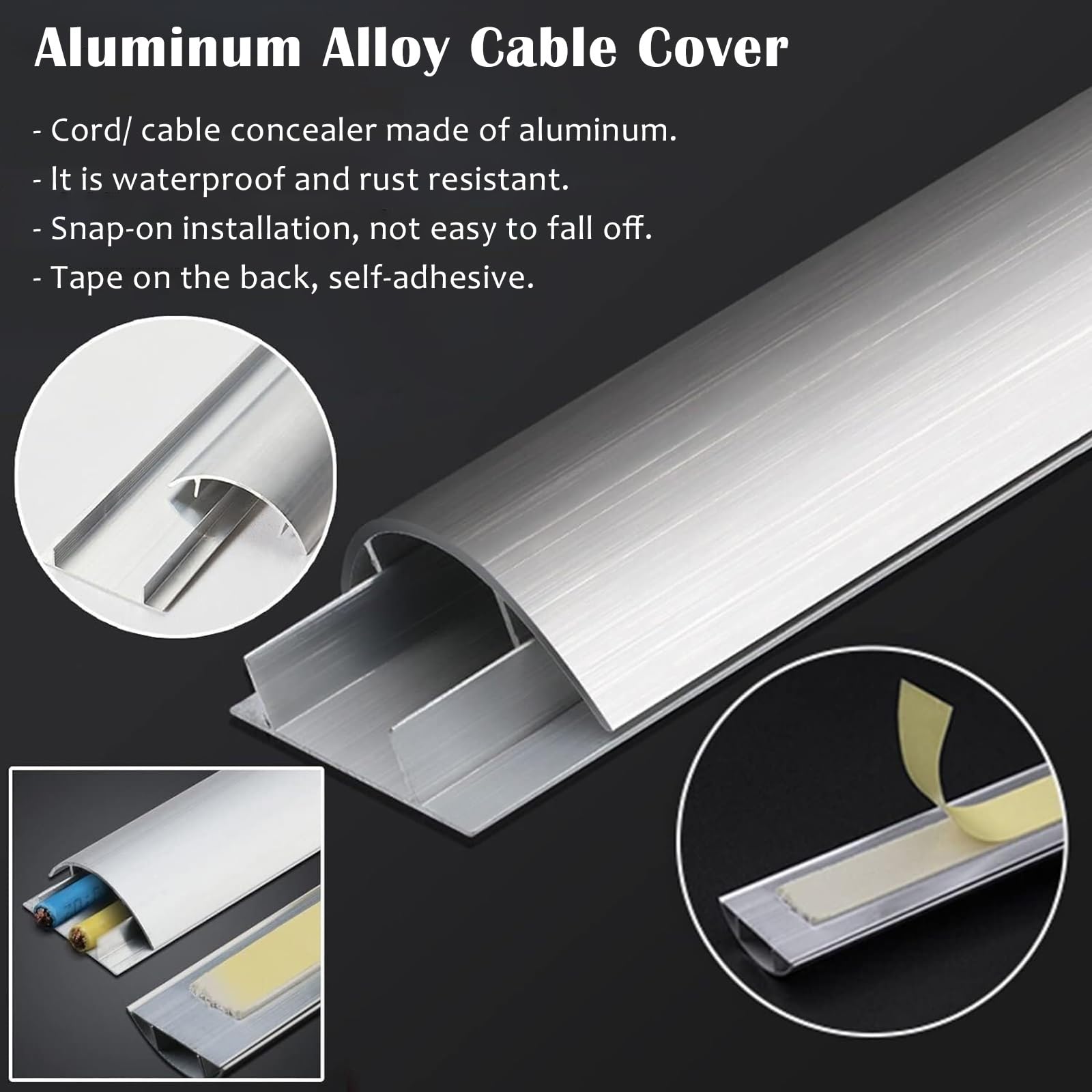 kabelkanal Kabelkanal Aus Metall, Kabelkanal Zur Kabelführung Für Gewerbebetriebe/Garagen/Labore, Selbstklebende Kabelmanagement-Abdeckung Zur(L W H 180CM x 112MM x 35MM)