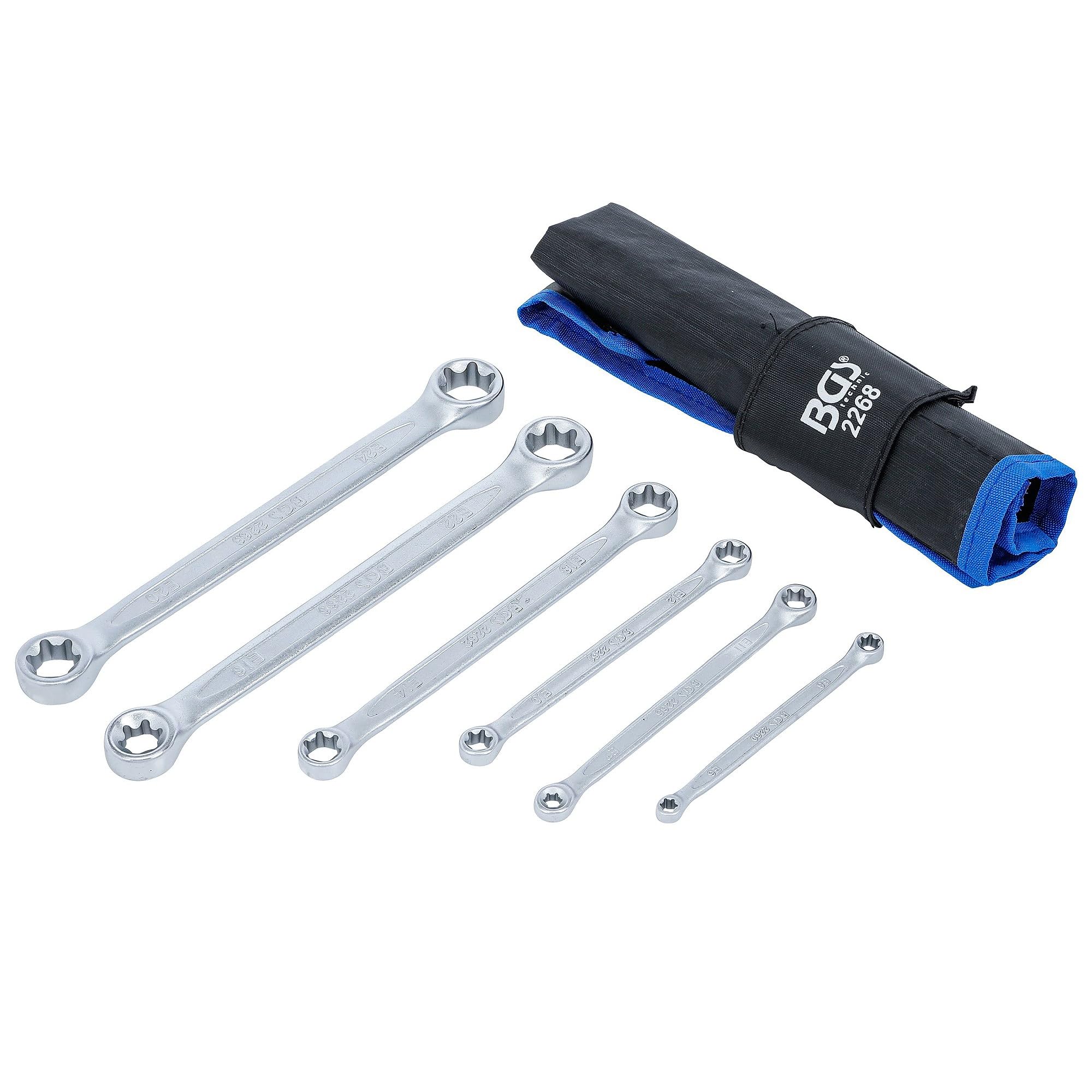 BGS 2268 | Set di chiavi a doppio anello con teste ad anello e profilo E | E6 x E8 - E20 x E24 | 6 pz.