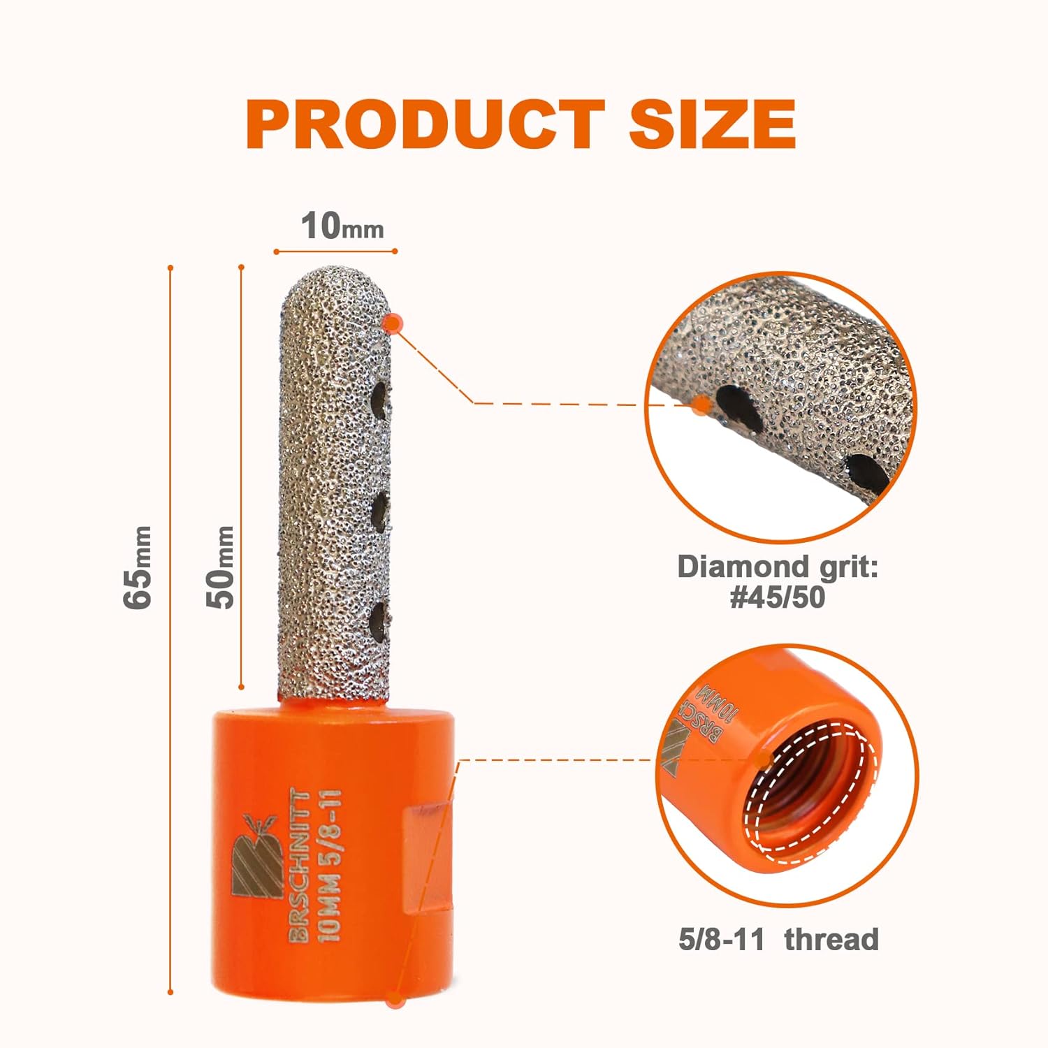 1/4 Inch Diamond Core Drill Bit & 3/8inch Diamond Finger Milling Bits for Enlarging Shaping Existing Holes of Porcelain Tile Ceramic Marble Granite Countertop
