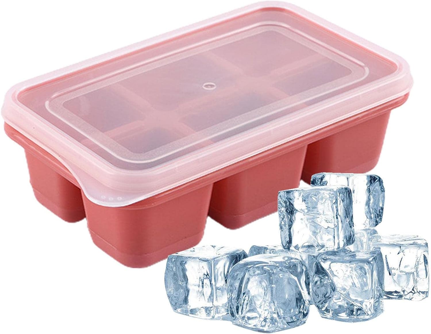 Ice Cube Trays, Ice Cube Moulds with NoSpill Removable Lid, Easy