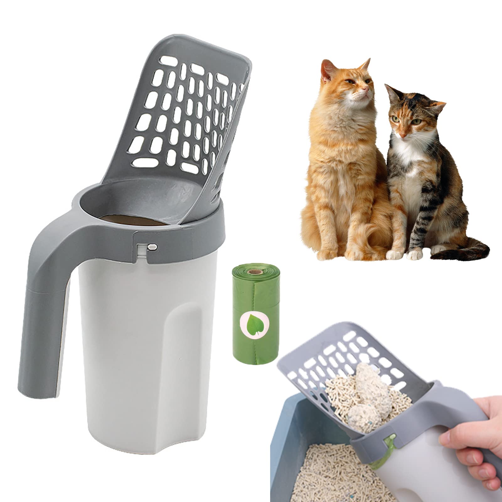 Produktbild von SappiMix Premium Katzenstreu-Schaufel 2er Set | Ergonomisch, Robust | Für Müheloses, Gründliches Reinigen Der Katzentoilette – Perfekte Hygiene & Pflege Für Ihr Katzenklo (2