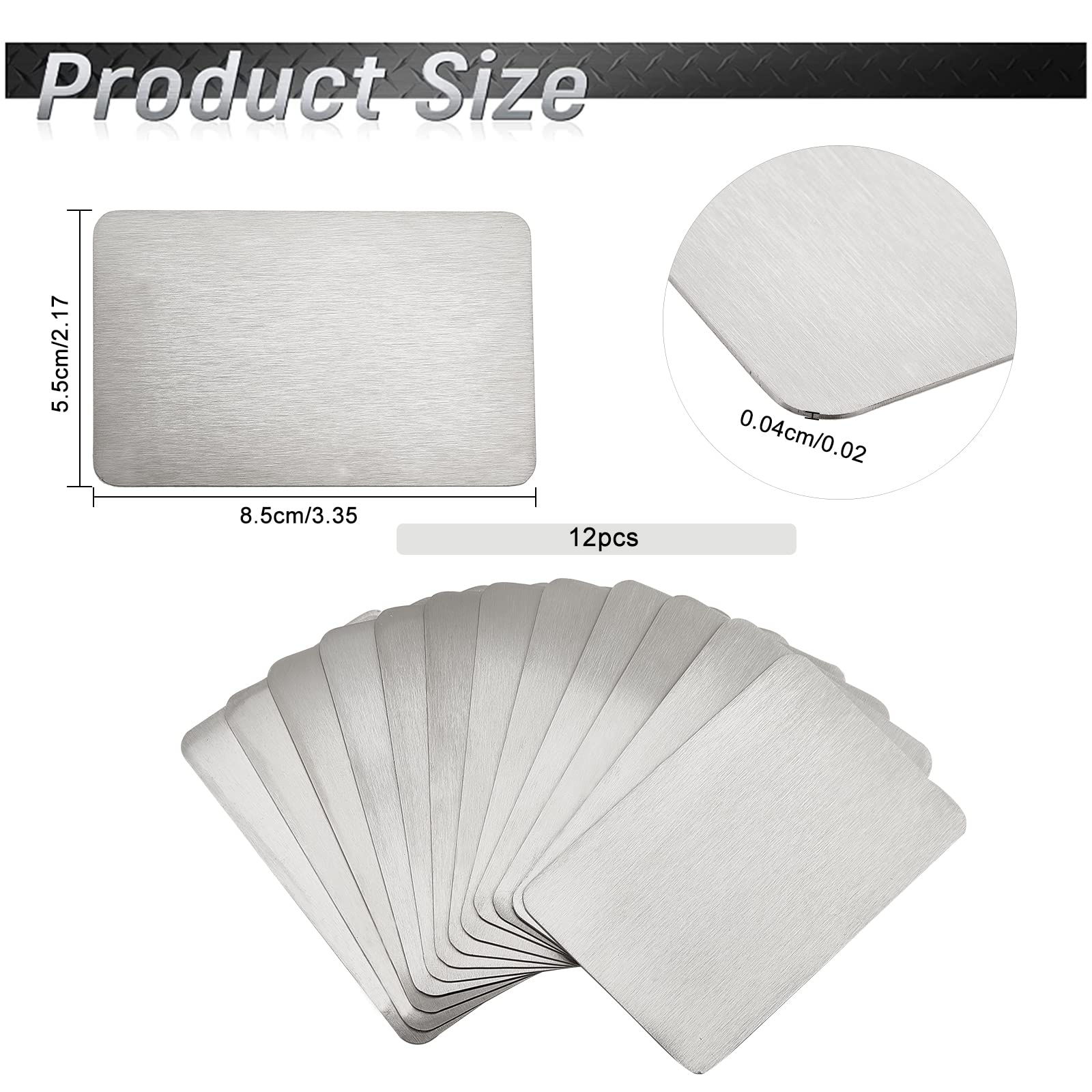 NBEADS 12 Pcs Metal Business Cards - Image 2