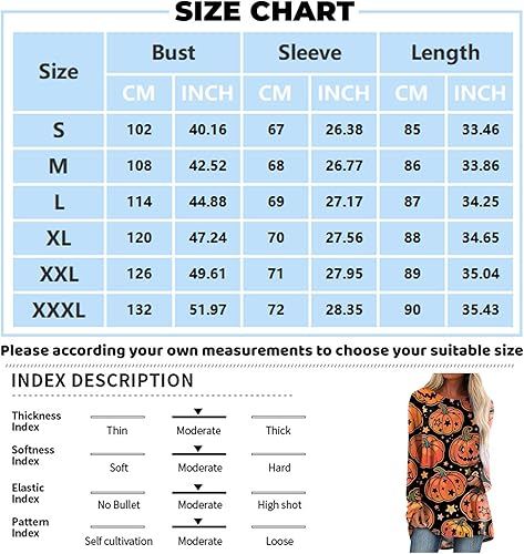 Miniatura 4 de Sudadera de Halloween para mujer, con estampado de murciélago, calabaza, fantasma, sudadera de manga larga, cuello redondo, túnica