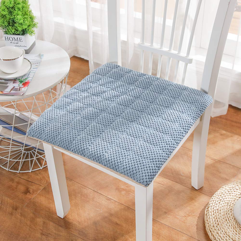 Galette de Chaise Bleu Ciel 45x45 Coussin Assise Carré Respirant Velours Lot de 4
