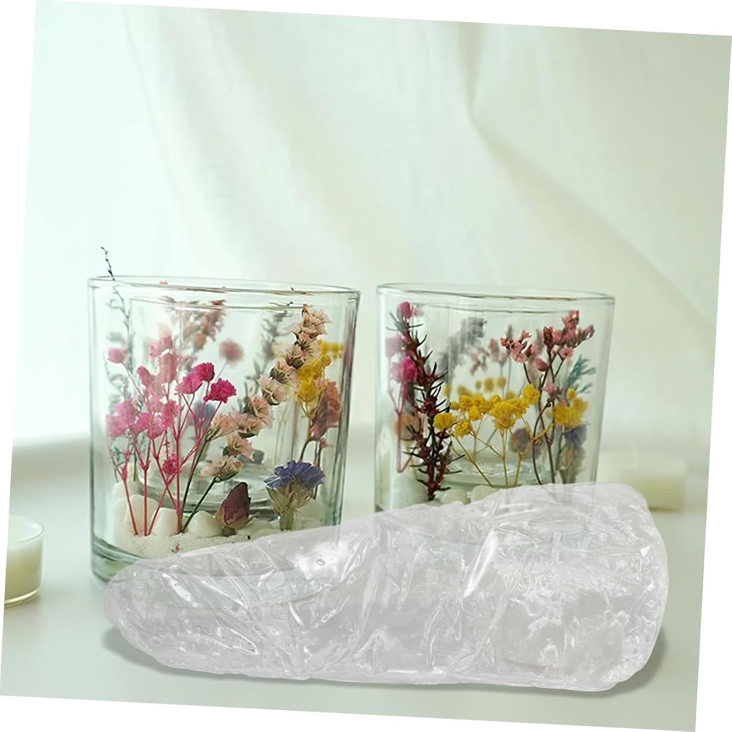 ULDIGI DIY Candle Making Gel Wax Unique Crystal Appearance Material Soft Malleable Texture for Decorations Ambiance Lighting
