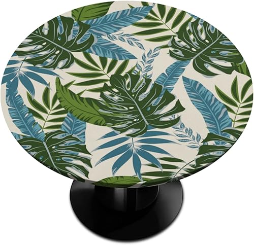 Vista 22 de Pardick Mantel redondo ajustable con diseño de flores de arte en acuarela con mantel elástico, mantel elástico redondo, impermeable, lavable, se