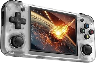 R36S Portable Game Console - 128GB with 40,000+ Retro Games, Open Source Linux System, 3.5" IPS Display, 3500mAh Battery Emulators for PS1, PSP, N64, GBA and More - White